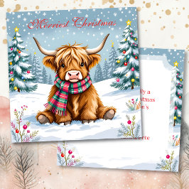 Niedliche Whimsisches Hochland-Kuh Personalisiert Karte