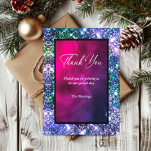 Niedliche whimsisisblau lila iridescent danke