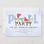 Niedliche Whimsisspass Pool Party QR Code Social M Einladung (Vorderseite)