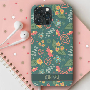 Niedliche Whimsistische Blume Grüne Namensinspirit Case-Mate iPhone Hülle