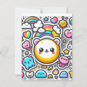 Niedliche whimsistische Postkarte