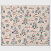 Niedliche Whimsistische Skandinavische Bäume Geschenkpapier (Flach)