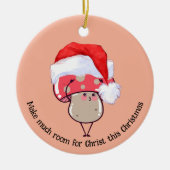 Niedliche Whimsistische Weihnachtsfeier Santa Mush Keramik Ornament (Vorne)