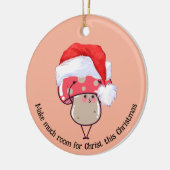 Niedliche Whimsistische Weihnachtsfeier Santa Mush Keramik Ornament (Links)