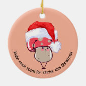Niedliche Whimsistische Weihnachtsfeier Santa Mush Keramik Ornament (Hinten)