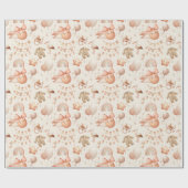 Niedliche Whimsy Baby Dusche Beige Wrapping Paper  Geschenkpapier (Flach)