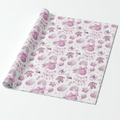 Niedliche Whimsy Baby Dusche Pink Wrapping Paper R Geschenkpapier (Ungerollt)