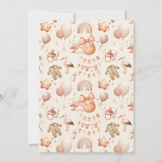 Niedliche Whimsy Baby Duschkleidung einladen Einladung (Rückseite)