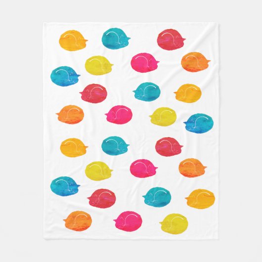 Niedliche Whimsy Moderne farbenfrohe schlafende Ka Fleecedecke (Vorderseite)