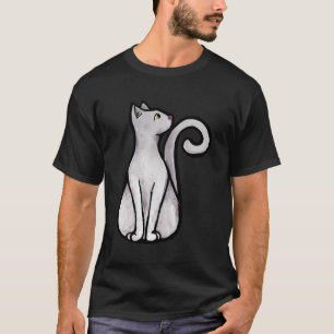 Niedliche White Cat Art White Kitty T-Shirt