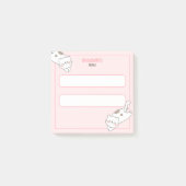 Niedliche White Cat Kitten Kitty Graph Pink Girenn Post-it Klebezettel (Vorderseite)