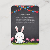 Niedliche White Chalkboard Bunny Baby Dusche Begleitkarte (Vorderseite)