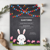 Niedliche White Chalkboard Bunny Baby Dusche
