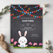 Niedliche White Chalkboard Bunny Baby Dusche