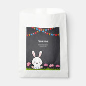 Niedliche White Chalkboard Bunny Baby Dusche Geschenktütchen (Vorderseite)