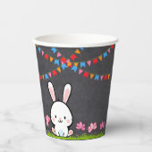 Niedliche White Chalkboard Bunny Baby Dusche Pappbecher (Vorderseite)