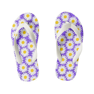 Niedliche White Chamomile Lila Girl Flip Flops Kinderbadesandalen