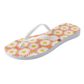 Niedliche White Chamomile Orange Girl Flip Flops Badesandalen (Schrägansicht)