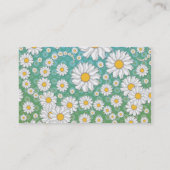 Niedliche White Daisies auf Blue Green Visitenkarte (Rückseite)