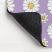 Niedliche White Daisies auf Lila Muster Mousepad (Ecke)