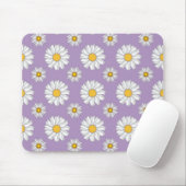 Niedliche White Daisies auf Lila Muster Mousepad (Mit Mouse)