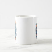 Niedliche White Floral Kitty Cat Kaffeetasse (Mittel)