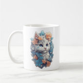 Niedliche White Floral Kitty Cat Kaffeetasse (Links)