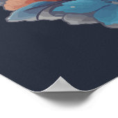 Niedliche White Floral Kitty Cat Poster (Ecke)