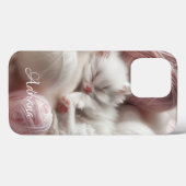 Niedliche White Kitten in Balls aus Garn Personali Case-Mate iPhone Hülle (Rückseite (Horizontal))