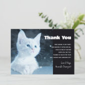 Niedliche White Kitten mit Hübschen Blue Eyes Dankeskarte (Stehend Vorderseite)