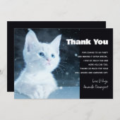 Niedliche White Kitten mit Hübschen Blue Eyes Dankeskarte (Vorne/Hinten)