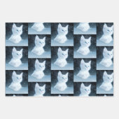 Niedliche White Kitten mit Hübschen Blue Eyes Gemu Geschenkpapier Set (Vorderseite 2)