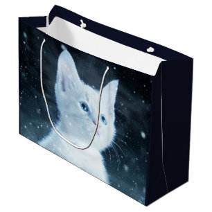 Niedliche White Kitten mit Hübschen Blue Eyes Große Geschenktüte