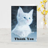 Niedliche White Kitten mit Hübschen Blue Eyes Viel Karte (Gelbe Blume)