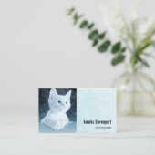 Niedliche White Kitten mit Hübschen Blue Eyes Visitenkarte (Stehend Vorderseite)