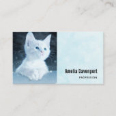 Niedliche White Kitten mit Hübschen Blue Eyes Visitenkarte (Vorderseite)