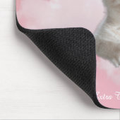 Niedliche White Kitten Pink Sky Wolken Name, Extra Mousepad (Ecke)