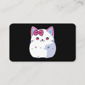 Niedliche White Kitty Cat mit rosa Bowtie Visitenkarte (Vorderseite)