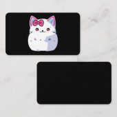 Niedliche White Kitty Cat mit rosa Bowtie Visitenkarte (Vorne/Hinten)