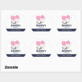 Niedliche White Kitty Cat Schlafkerze / Seife Runder Aufkleber (Blatt)