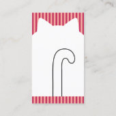 Niedliche White Kitty Cat Sitter Haustier Visitenkarte (Rückseite)