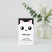 Niedliche White Kitty Face Pet Sitter Vorlage Visitenkarte (Stehend Vorderseite)