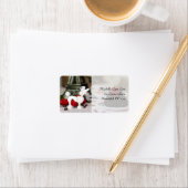 Niedliche White Poodle Eiffel Tower Paris Dog Adre Adressaufkleber (Insitu)