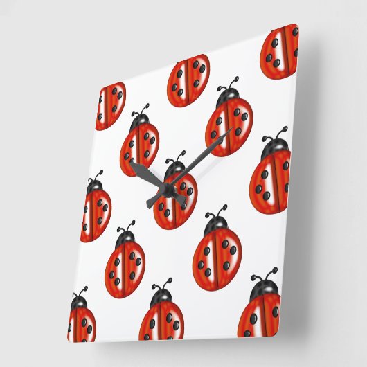 Niedliche White & Red Ladybug Küchenmauer Uhr (Winkel)