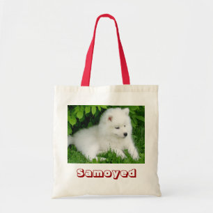 Niedliche White Samoyed Welpe Dog Leinwand Totbeut Tragetasche