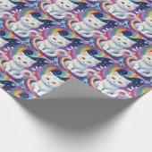 Niedliche White Snow Weihnachtskatze Geschenkpapier (Ecke)