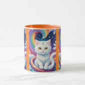 Niedliche White Snow Weihnachtskatze Tasse (Zentrum)