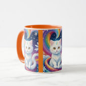 Niedliche White Snow Weihnachtskatze Tasse (Vorderseite Links)