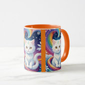 Niedliche White Snow Weihnachtskatze Tasse (VorderseiteRechts)