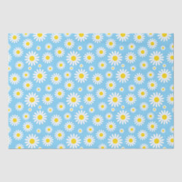 Niedliche White Spring Daisies auf Blue Seidenpapier